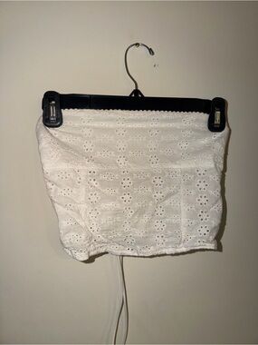 White Eyelet Corset Top - Lightweight Summer Style